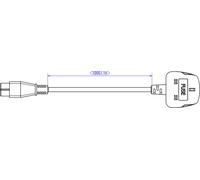 BACHMANN H05VV-F 3G0,75mm² sw L:1,0m, UK/IEC C5