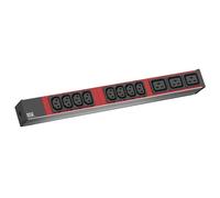 BACHMANN IT PDU ALU 1HE 8x C13 3x C19, câble d'alimentation avec fiche C20