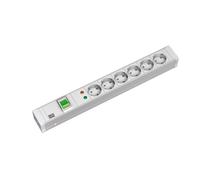 Bachmann Power Distriion Unit Aluminium - Verlängerungsschnur (Rack - einbaufähig) Ausgangsanschlüsse: 4 - 1,5U - 48,3 cm (19``) - 2,0m - weiß (331.0202)