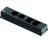 BACHMANN POWER FRAME Medium 2x Schutzkontakt 2x ABD Kunststoffprofil, schwarz