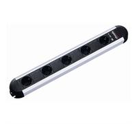 BACHMANN PRIMO Multiprise 5x contact de protection, aluminium, distance entre les prises 85mm, 1,75 m