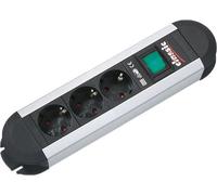 BACHMANN PRIMO Steckdosenleiste 3x Schutzkontakt, Aluminium, mit Schalter, 1,75 m