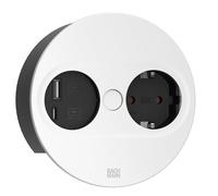 BACHMANN Twist 2 1xCEE7/3 1xUSB A/C 22W 2,0m AEH RAL9010 30GE Rond