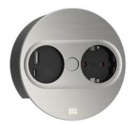 Bachmann Prise Twist 2 1x CEE7/3 1x USB A/C 22W 2,0 m Aspect INOX Rond