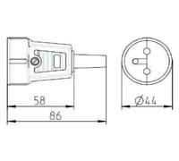 BACHMANN Prise secteur 2P+T 16 A femelle noire