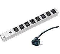 Bachmann Protection - Coupe-circuit (rack-montable) - connecteurs de sortie : 8 (power IEC 60320 C13) - 1U - 19" - 2 m cordon - noir, argent aluminium