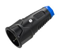 Bachmann Raccord de Contact de Protection en Caoutchouc CEE7/3, IP20, Noir/Bleu