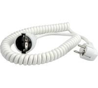 BACHMANN Rallonge spirale à contact de protection 230V/16A, blanc, 4 m