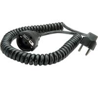 BACHMANN Rallonge spirale à contact de protection 230V/16A, noir, 2 m