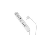 Bachmann Multiprise 381.249k 6 prises 5 m prise coudée RA protection enfant 3680 W blanche