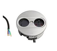 BACHMANN Système TWIST 2, prise CZ + alimentation (USB A+C), argent (946.006) (19.07.3136)