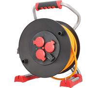 BACHMANN Touret de câble professionnel 3xCEE7/3 H07BQ-F 3G 2,5mm² 40,0m, 1x USB-A Charger 5V/1A
