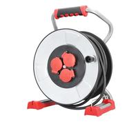 BACHMANN Touret de câble professionnel IronCoat 3xCEE7/3 H07RN-F 3G1,5mm² 40m