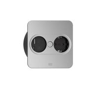 Bachmann Twist 2 1x CEE7/3, 1x USB A/C 22W, 0,2 m GST18, Argent carré