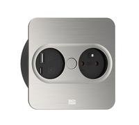 BACHMANN Twist 2 1xUTE 1xUSB A/C 22W 2,0m AEH Aspect INOX carré