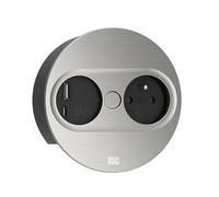 BACHMANN Twist 2 1xUTE 1xUSB A/C 22W 2,0m AEH Aspect INOX Rond