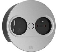 BACHMANN Twist 2 1xUTE 1xUSB A/C 22W 0,2m GST18 Argent Rond