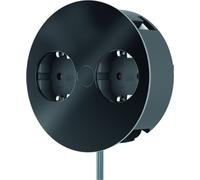 BACHMANN TWIST 2x contact de protection, embouts de câble, fiche de montage à contact de protection, noir, 2 m