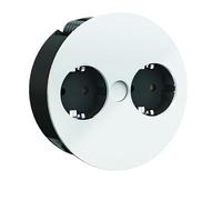 Bachmann Twist 931.250 Prise encastrable 2 Prises avec câble de 2 m pour Cuisine et Bureau Blanc Mat (Profondeur d'encastrement de Seulement 40 mm et évacuation de l'eau intégrée)