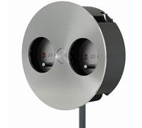 Bachmann Twist - Boîte ronde à encastrer Table 2 x UTE Noir Diamètre 105 mm