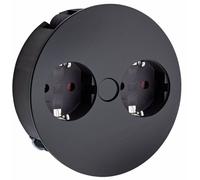 Bachmann Twist double prise avec prises de courant de sécurité, noir mat 7053075