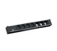 Bachmann Universal multiprise 3 m 4 sorties CA Intérieure Noir et Argent