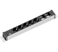 Bachmann UNIVERSAL - Verlängerungsschnur - Ausgangsbuchsen: 5 (Stromversorgung) - 3 m - Schwarz, Silber-Anthrazit