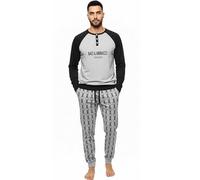 Baci & Abbracci Pigiama uomo lungo invernale 100% caldo cotone interlock in scatola Idea regalo Natale pigiama uomo in cotone lungo adulto bambino fantasia casa elegante abbigliamento Modello 13. XL