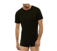 Baci & Abbras® - Lot de 3 t-Shirts pour Homme en Coton élastique avec col Rond et Manches Courtes, en Coton bi-élastique, pour Homme, Noir, Blanc et coloré - Noir - XL