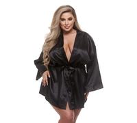 Baci - All Satin Robe Black Queen