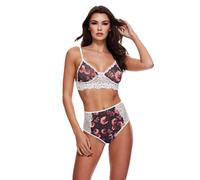 Baci Lingerie - GREY FLORAL & LACE Ensemble de Soutien-Gorge - Blanc