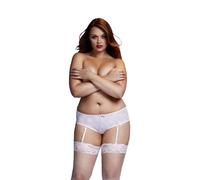 Baci Lingerie - ROSE Boyshort Ouvert à l’Entrejambe - Blanc XL
