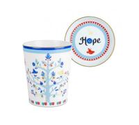 BACI MILANO, BICCHIERE CON PIATTINO/COPERCHIO, IN PORCELLANA, CON ALBERO DELLA VITA, MAMMA MIA, CUCINA, ACCESSORI TAVOLA