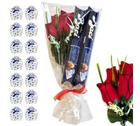 Baci Perugina Fête des Mères - Bouquet de roses artificielles + 2 tubes Baci Perugina 87,5 g chacun - Cadeau maman