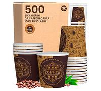Baciato Caffè 500 Petits Gobelets en Papier 65ml Mini Gobelets Jetables Biodégradables Écologiques Design PubCUP - Tasses en Carton Résistant à la Chaleur pour Café Italien