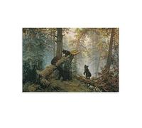 BACION Impressions Sur Toile De Nénuphars De Ivan Shishkin, Morning in A Pine Forest Reproduction De Peintures À L'huile Tendues Et Encadrées