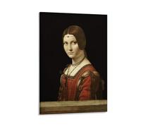 BACION Impressions Sur Toile De Nénuphars De Leonardo Da Vinci, La Belle Ferronniere Reproduction De Peintures À L'huile Tendues Et Encadrées