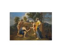 BACION Impressions Sur Toile - Décoration Murale - Nicolas Poussin - Et in Arcadia Ego - Moderne Tendue Et Encadrée
