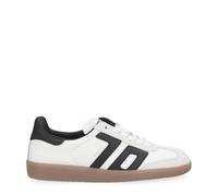 Back 70 108005 000138 Cloud 2505 Chaussures Baskets Noires et Blanches pour Femmes, Lacets en Cuir suédé