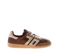 BACK 70 chaussures femme Cloud Star Strass Coffee-Gold baskets daim marron or
