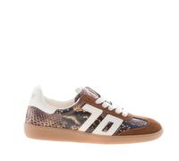 Back 70 chaussures femme sneaker Cloud cuir imprimé serpent daim marron