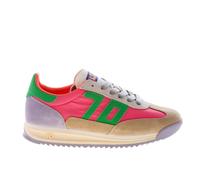 BACK 70 femme chaussures Sneaker Jogger Fuchsia tissu daim beige lilas
