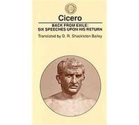 Back from Exile, CLASSICAL RESOURCES SERIES (AMER PHILOGICAL ASSN) Marcus Tullius Cicero (Auteur)