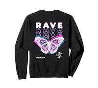 Back Print Rave Butterfly Techno Hardtechno Raving Sweatshirt