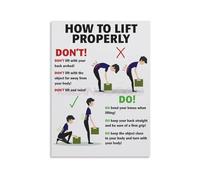 Back Safety Poster Lifting Techniques | Shows correct posture for heavy object moves(Unframed,16x24inch(40x60cm))