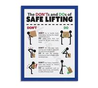 Back Safety Poster Proper Lifting Techniques Canvas Wall Art Motivational for Workplace Office Decor Ergonomic Tips(Framed,12x18inch(30x45cm))
