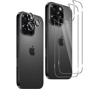 Back Tempered Glass Compatible With Iphone 16 Pro , 2 Pieces Screen Protector Glass + 1 Series Rear Camera Protector, 9h Hardness Anti-Scratch Screen Protector