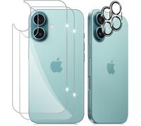 Back Tempered Glass For Iphone 16 5g, [2+2 Pieces] [9h Hardness] Screen Protector Film + Rear Camera Protective Camera, Back Screen Protector For Iphone 16 5g