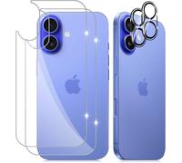 Back Tempered Glass For Iphone 16 Plus, [2+2 Pieces] [9h Hardness] Screen Protector Film + Rear Camera Protective Camera, Back Screen Protector For Iphone 16+