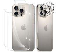 Back Tempered Glass For Iphone 16 Pro, [2+2 Pieces] [9h Hardness] Screen Protector Film + Rear Camera Protective Camera, Back Screen Protector For Iphone 16 Pro